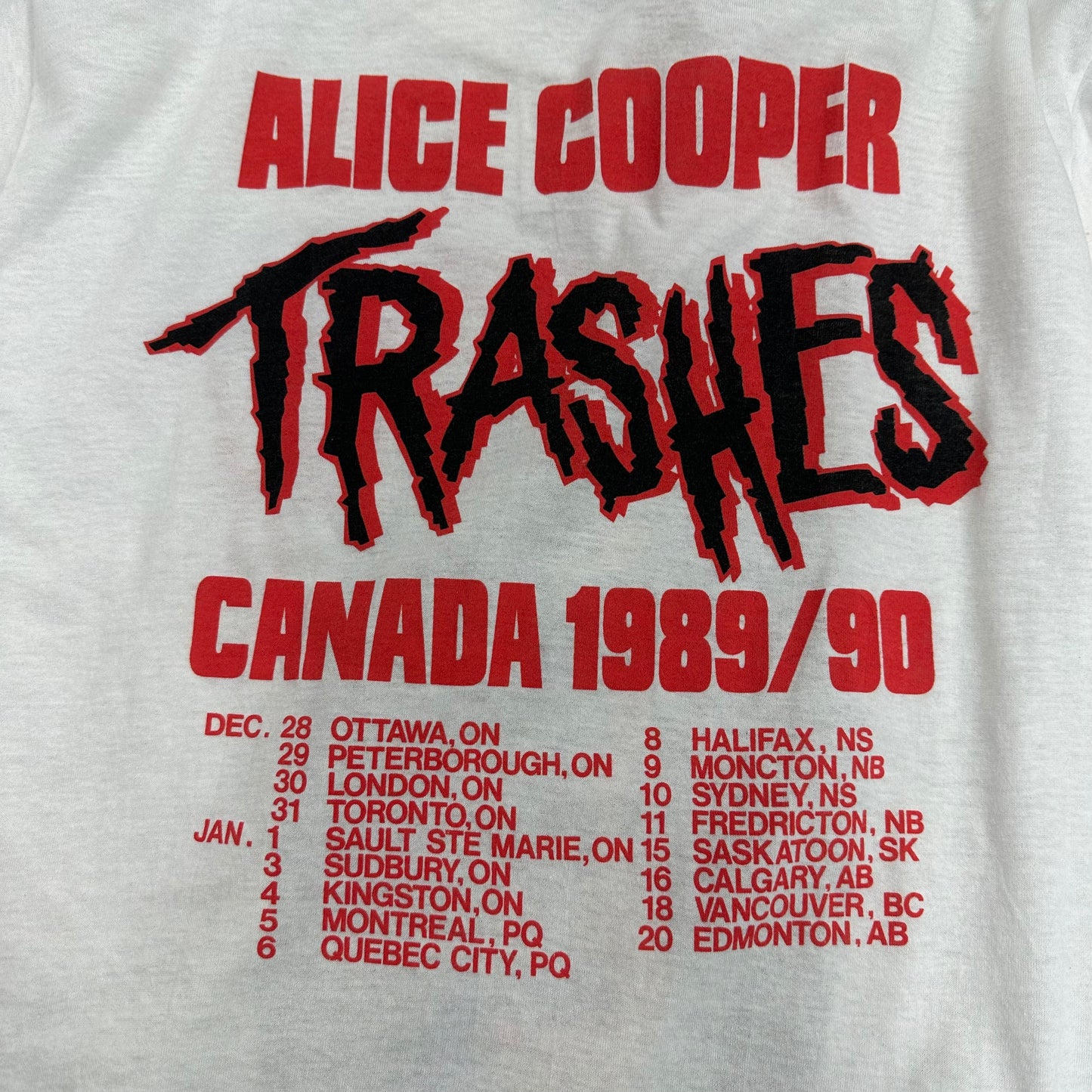 1989-1990 Alice Cooper Trash Canada Tour - XL